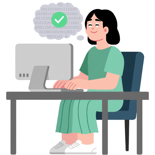 Empreendedora usando a Planilha de Precificação no computador